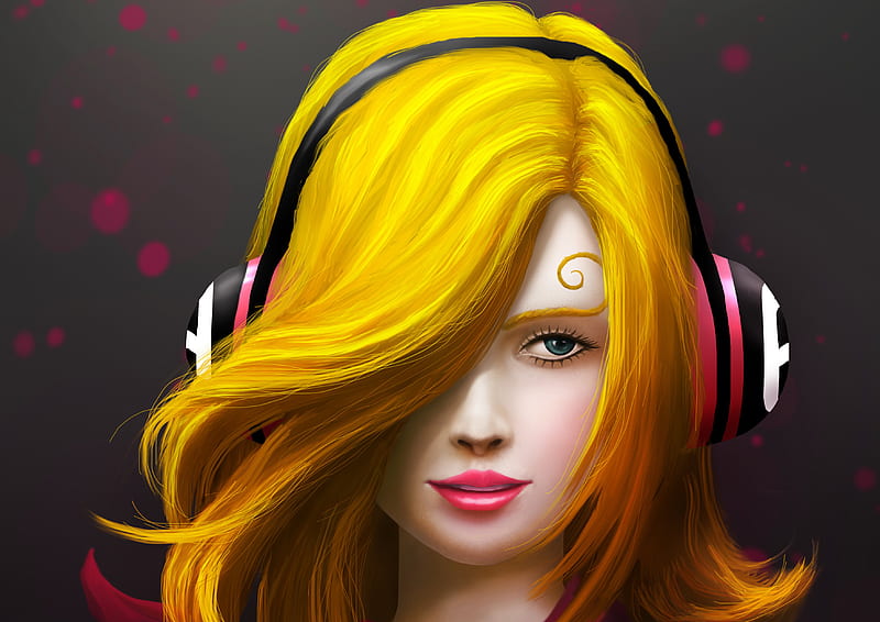 Painting Art Girl Headphones, painting, girls, headphones, artwork, artist, digital-art, HD wallpaper