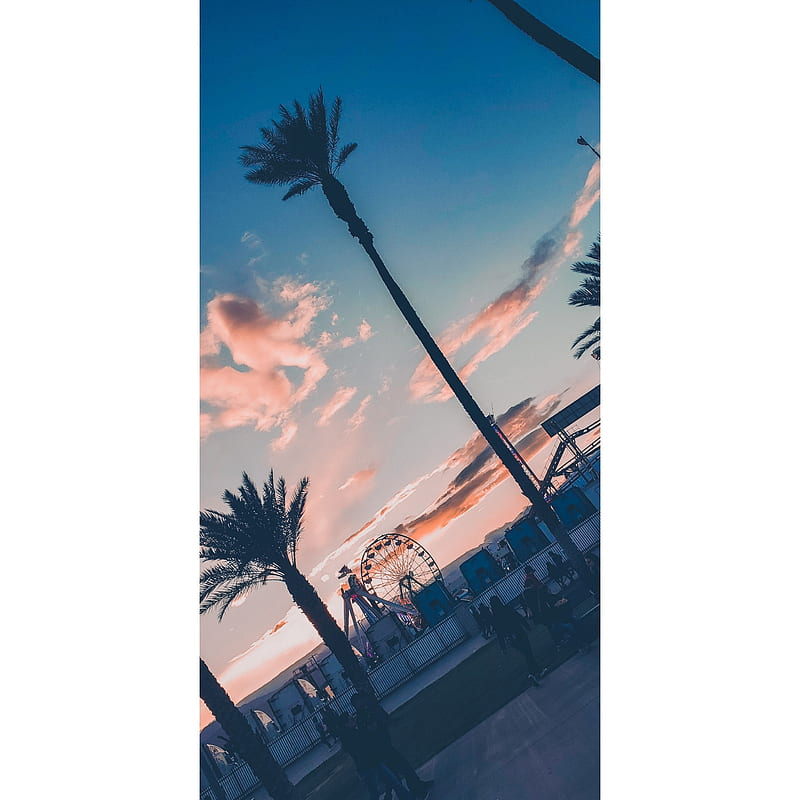 Fair Sunset, blue skies, ferris wheel, views, HD phone wallpaper