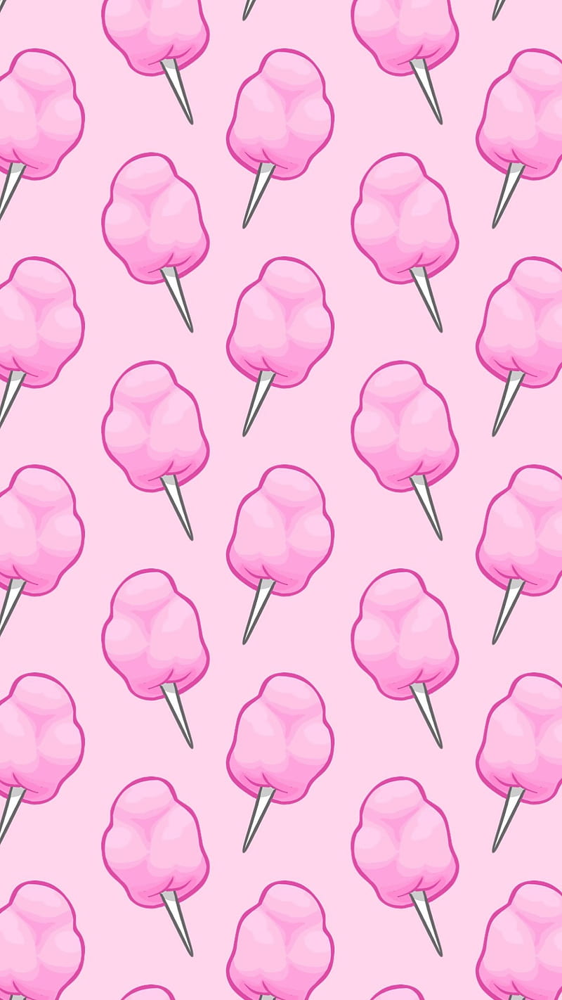 Cotton Candy, pattern, pink, HD phone wallpaper