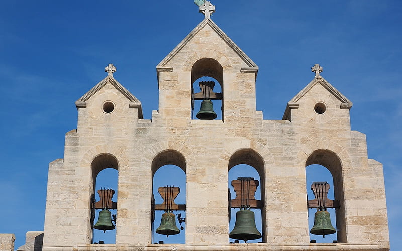Church Bells in Camargue, France, Camargue, France, church, bells, HD wallpaper