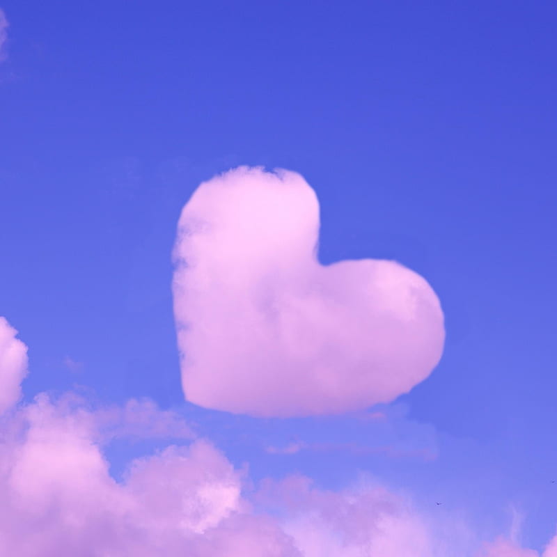 Pink heart cloud on the blue sky, HD phone wallpaper | Peakpx