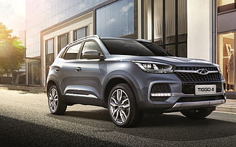 2021, Chery Tiggo 4, front view, exterior, crossover, new gray Tiggo 4, Chinese cars, Chery, HD wallpaper