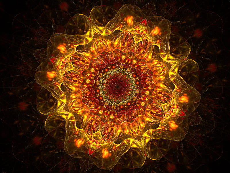 fractal, abstraction, pattern, glow, HD wallpaper