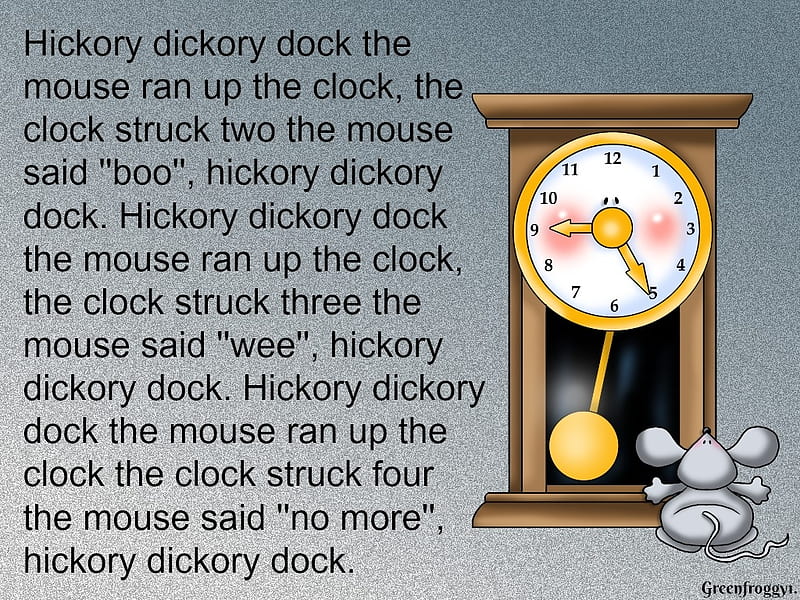 HICKORY DICKORY DOCK, RHYMES, COMMENT, CARD, NURSERY, HD wallpaper