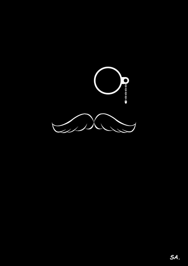 HD wallpaper: v2 monocles mustache, black background, studio shot, single  object | Wallpaper Flare