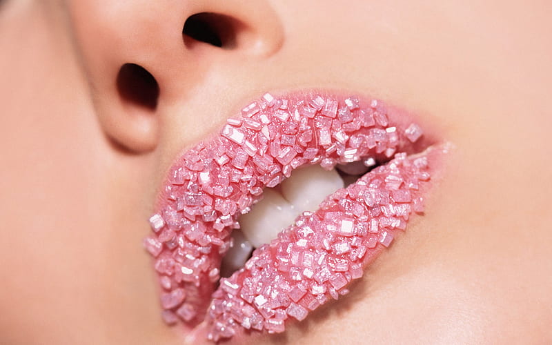 LUMP SUGAR LIPS, pink, lips, sugar, sweet, HD wallpaper