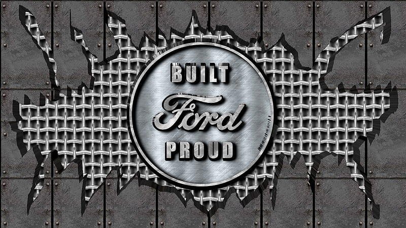 Built Ford proud cracked steel logo, Ford Oval, Ford Motors Logo, Ford Emblem, Ford Emblem Background, Ford Logo , Vintage Ford, HD wallpaper
