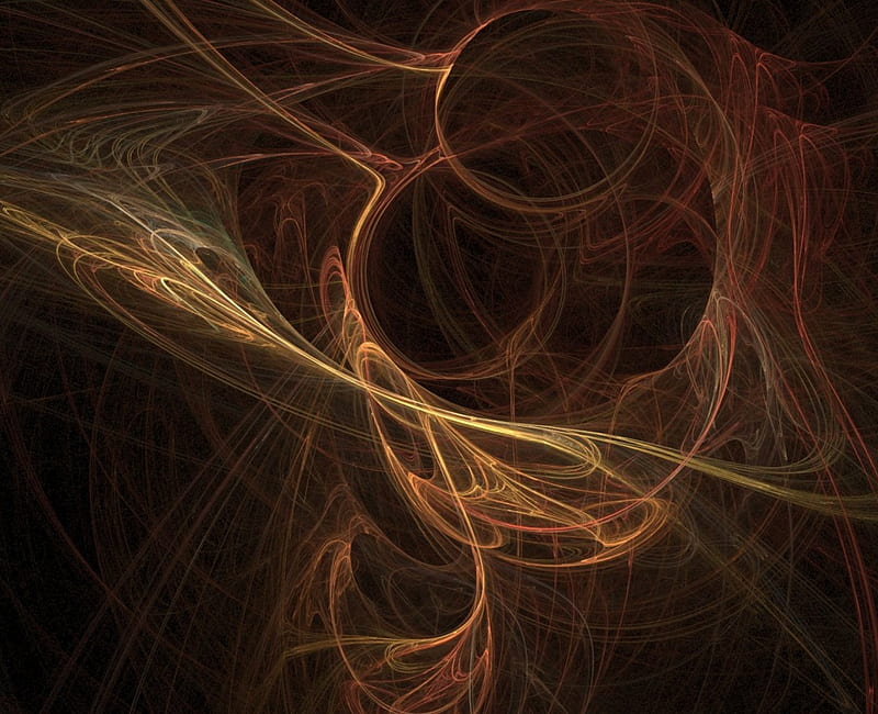 Wispy, fall, autumn, 3d, brown, cg, fractal, lines, abstract, HD wallpaper