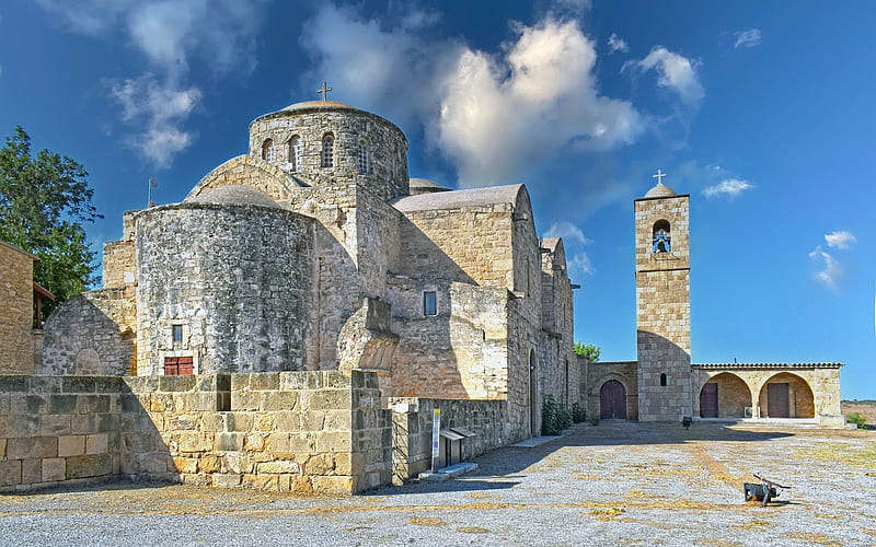 Church in Cyprus, monastery, Cyprus, masonry, church, HD wallpaper