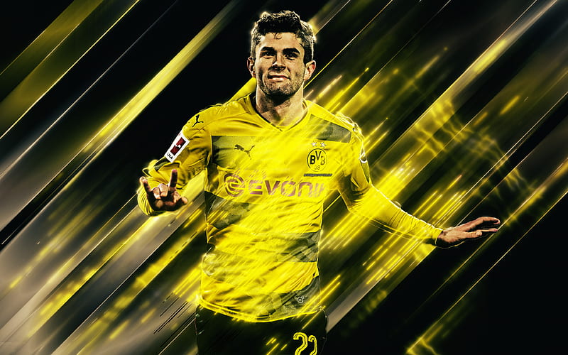 Christian Pulisic creative art, blades style, Borussia Dortmund, American  footballer, HD wallpaper