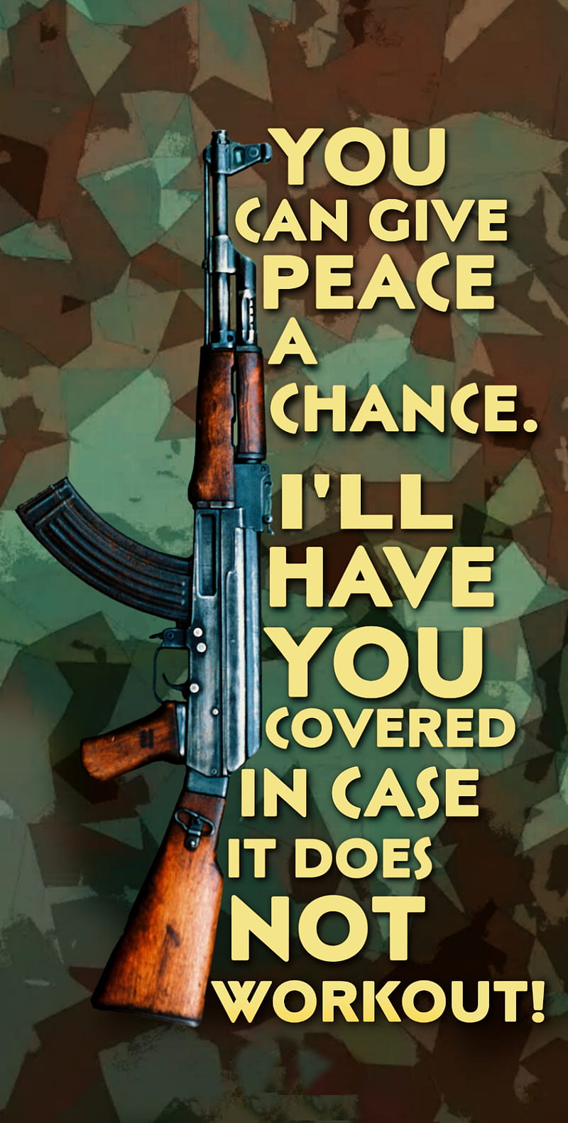 Give Peace A Chance, ak-47, army, camo, defence, gun, rifle, HD phone wallpaper