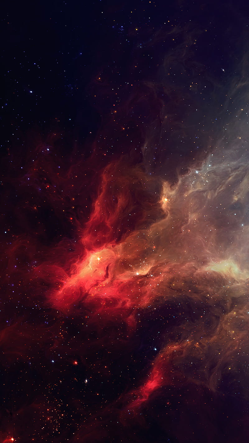 Deep Space, 929, colorful, dark, galaxy, nebula, red, sky, space, stars, universe, HD phone wallpaper