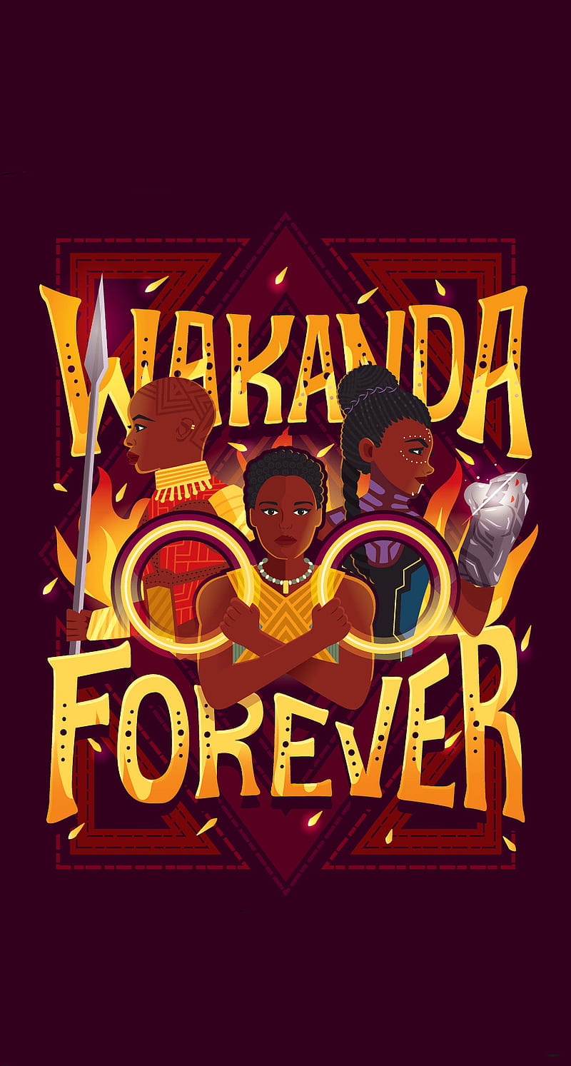 Wakanda Forever, avengers, black panther, infinity war, logos, marvel, HD phone wallpaper