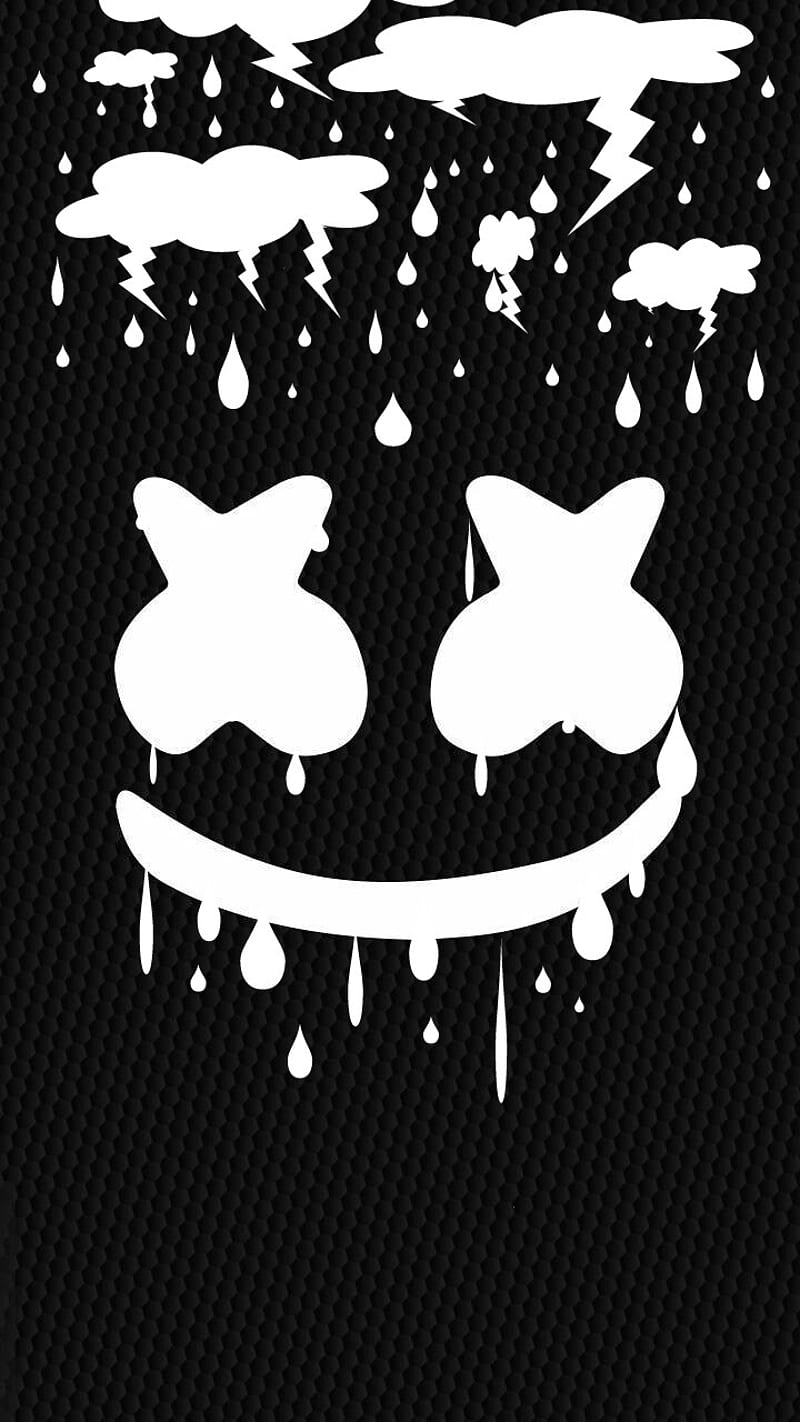 Marshmello Sad, bad, white, black, theme, 2019, sad, music, dj, HD phone wallpaper