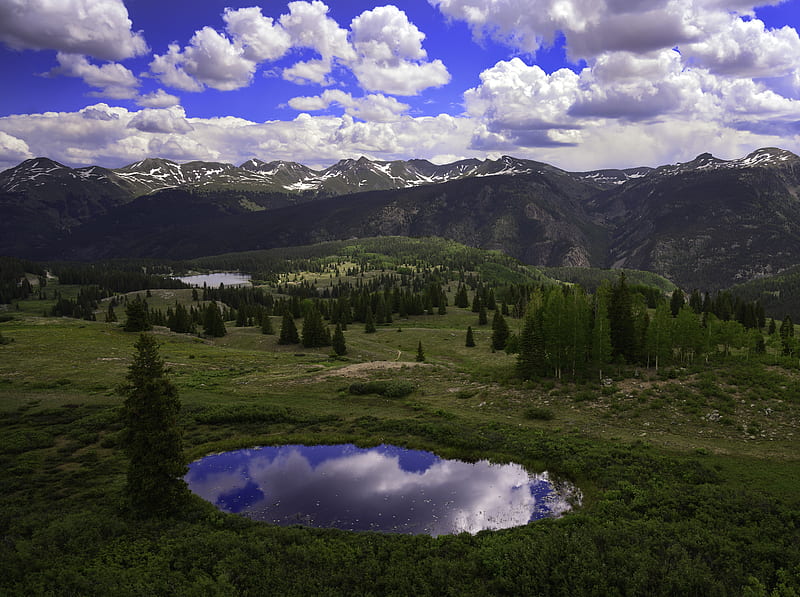 Molas Pass, Lakes, Colorado Ultra, Nature, Mountains, landscape, scenery, snowflakes, colorado, molaslake, molaspass, lake, clouds, sky, HD wallpaper