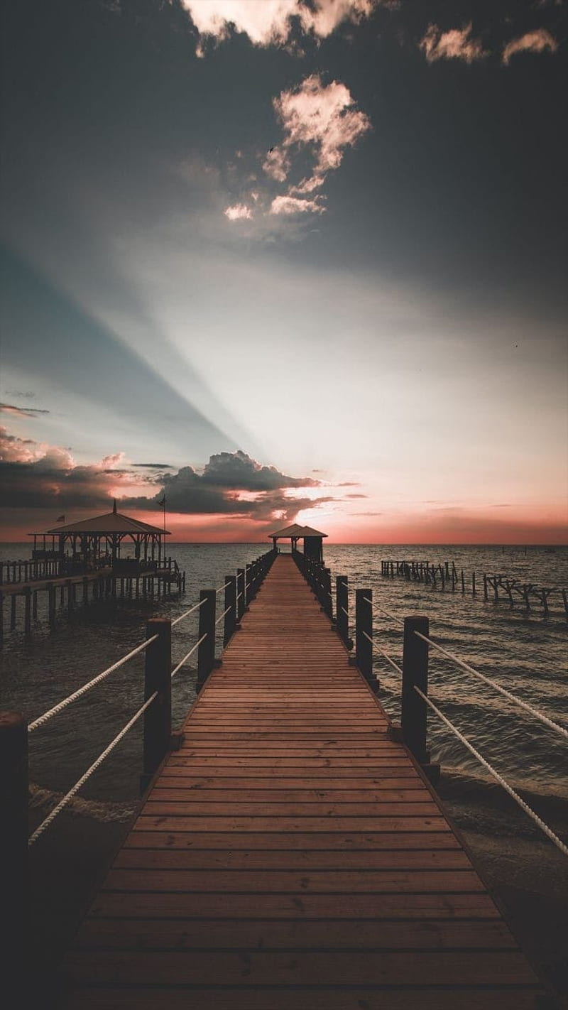 Sea , sunset, sunrise, besutiful, red sky, 2018, HD phone wallpaper