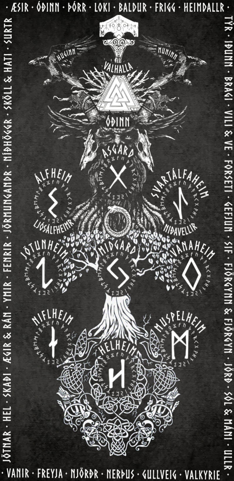 Norsetreerealms, bind, elder, futhark, god, goddess, norse, old, runes, sigils, tree, HD phone wallpaper
