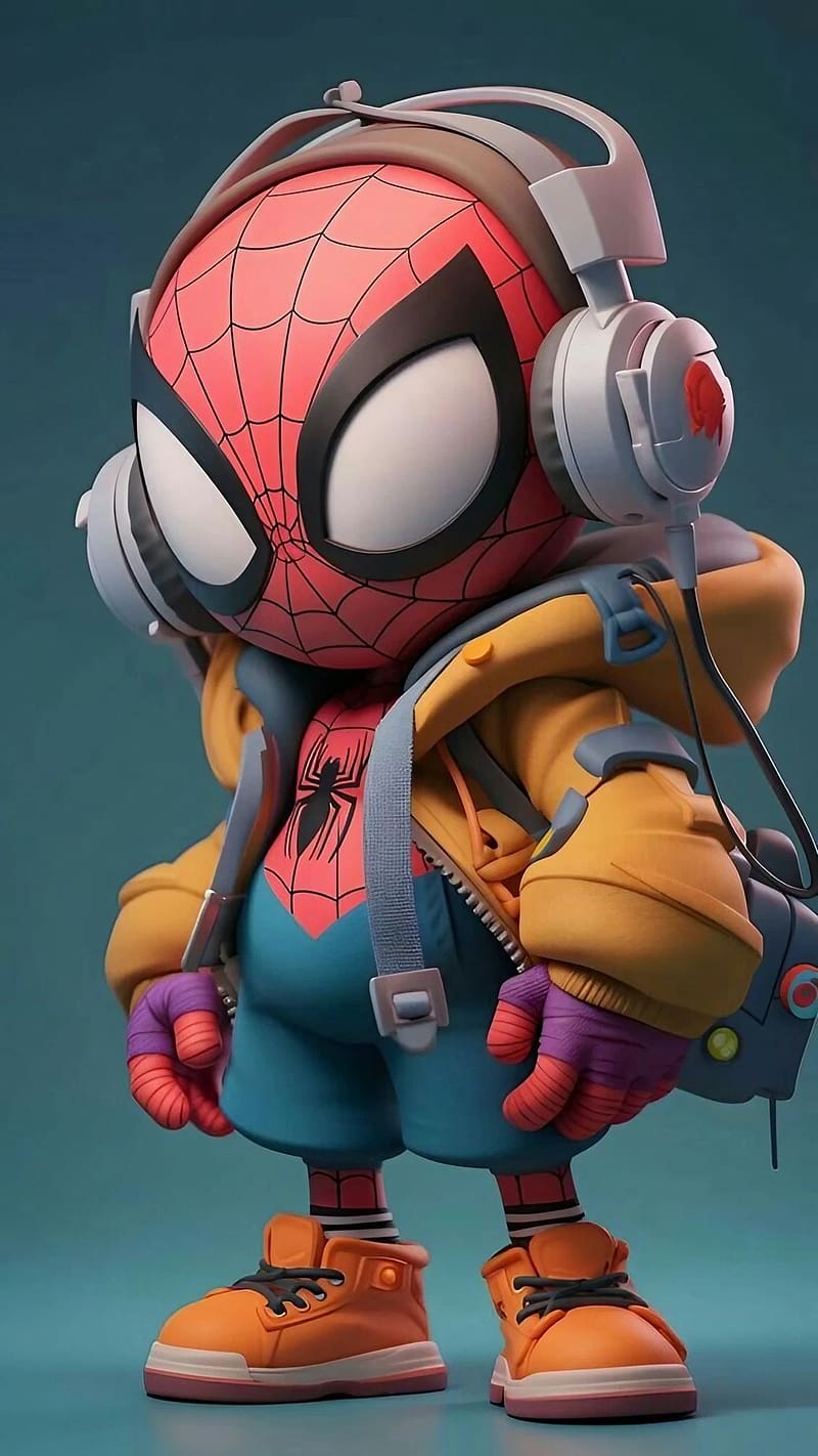 artificial intelligence, Spiderman Listening Music, spiderman, superhero, HD phone wallpaper