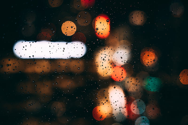 window, rain drops, bokeh, macro, graphy, Nature, HD wallpaper