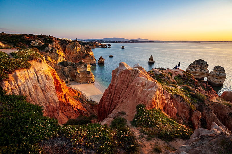 Earth, Landscape, Algarve, Coast, Ocean, Portugal, Rock, HD wallpaper