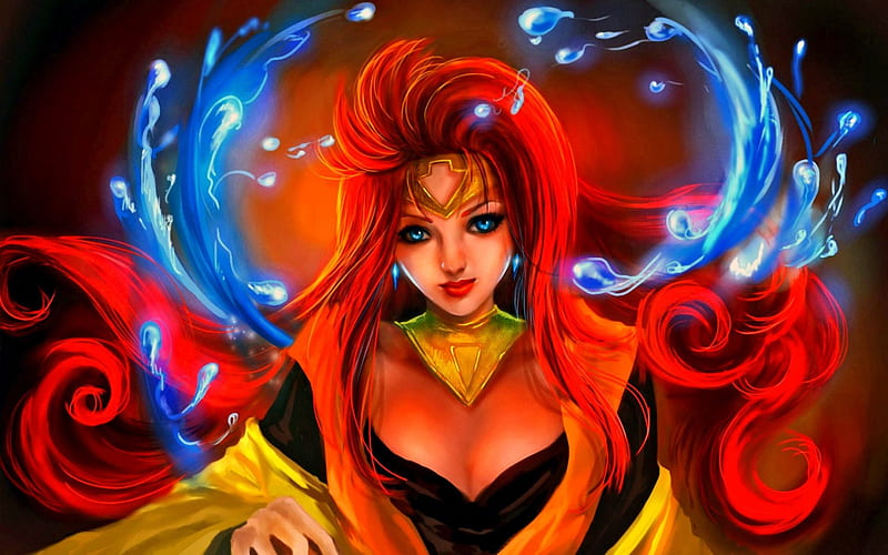 Silks, fantasy, magic, redhead, women, HD wallpaper Silks, fantasy, magic, redhead, women, HD wallpaper