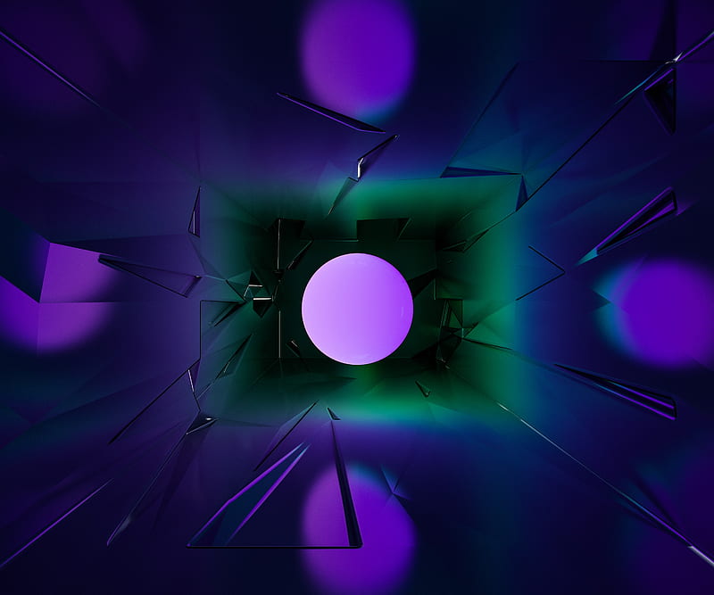 kaleidoscope, edges, circles, illusion, abstraction, purple, HD wallpaper