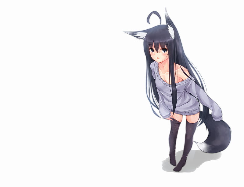 White foxgirl, cute, unreal Engine 5, - AI Photo Generator - starryai