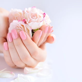 Flowers, hand, soft, manicure, HD wallpaper | Peakpx