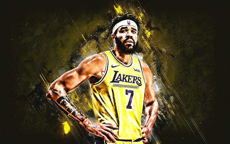 JaVale McGee, NBA, Los Angeles Lakers, yellow stone background, American Basketball Player, portrait, USA, basketball, Los Angeles Lakers players, HD wallpaper