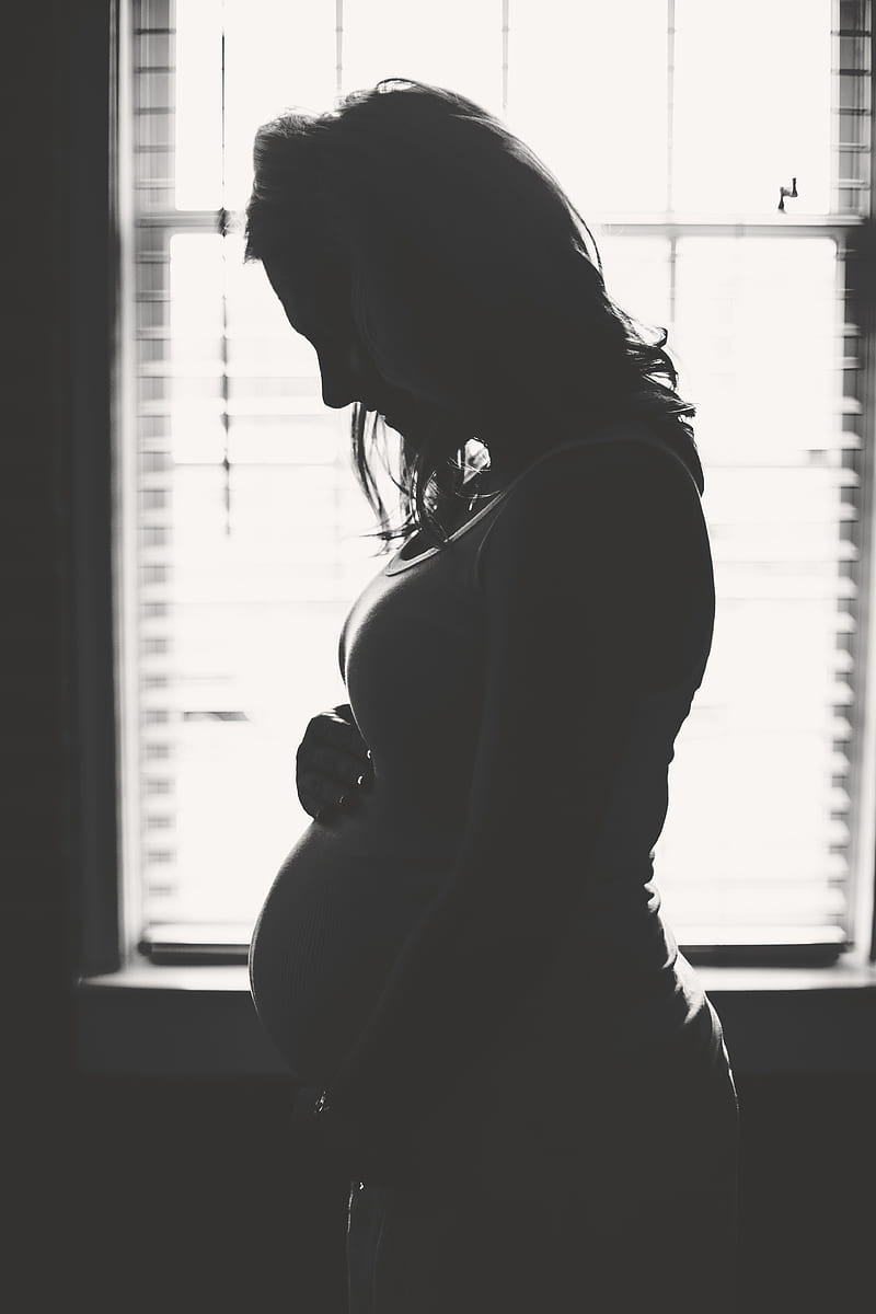 pregnant woman standing inside room during daytime, HD phone wallpaper