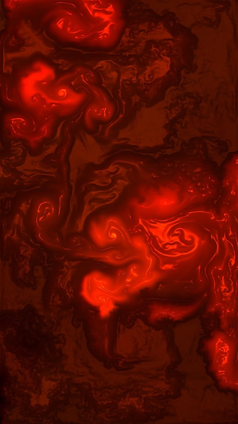 Lava Tube, burn, dark, demons, ember, fire, flow, lava, orange, red, swirls, HD phone wallpaper