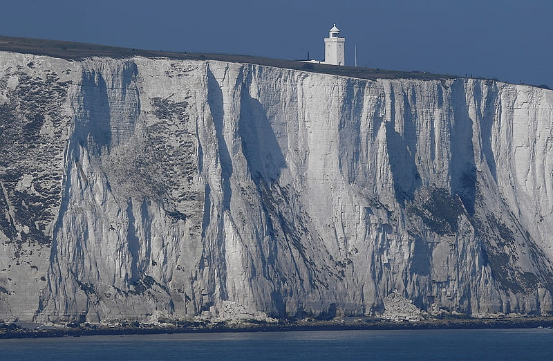 The white cliffs of Dover, Chalk cliffs, March 27 2017, Dover, South Foreland lighthouse, Lighthouse, Cliffs, HD wallpaper