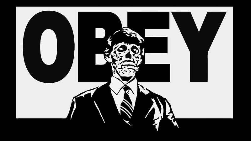 Obey, typography, vector art, quote, graphics, they live, HD wallpaper