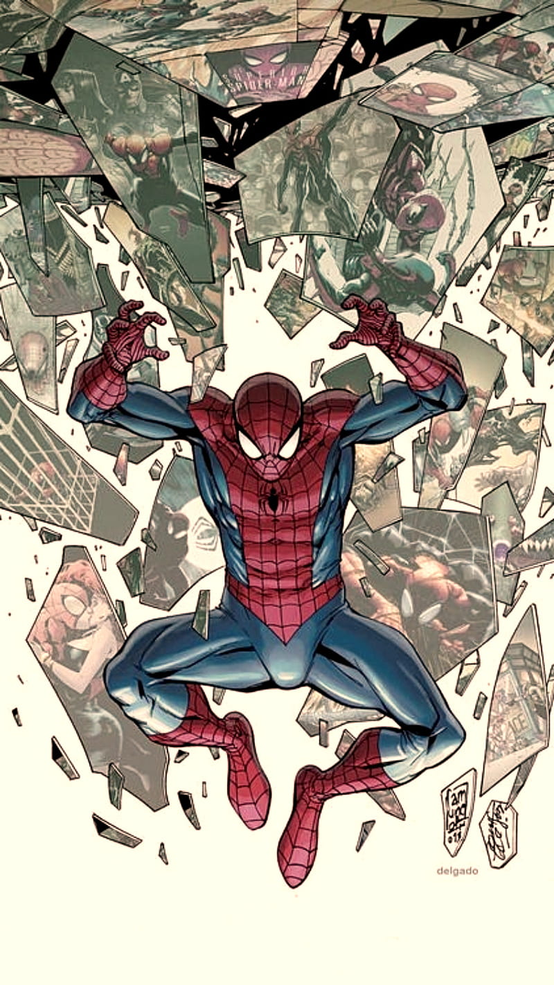 Spider man, background, hombre, marvel, thanos, vengadores, HD phone wallpaper