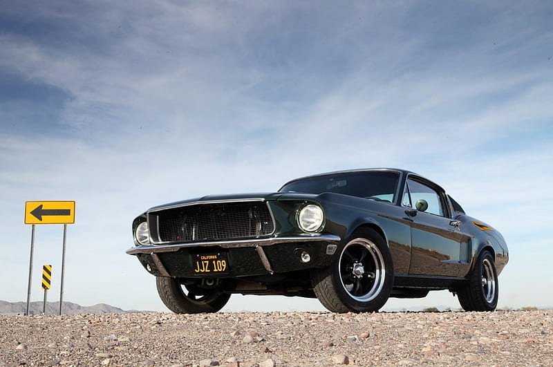 1968 Mustang Fastback 'Bullitt' -- 20 iconic pony cars, Classic, DK Green, Ford, Bullitt, HD wallpaper