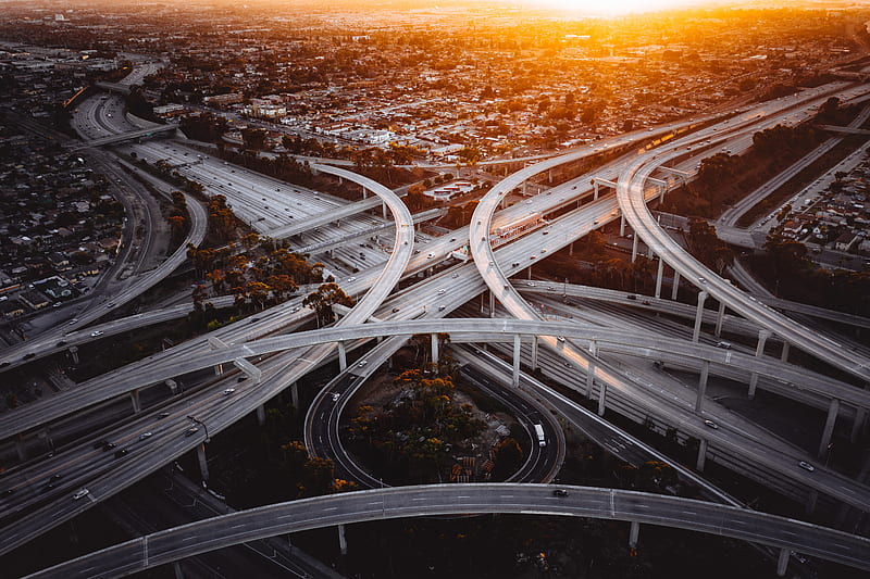 way , way, highway, graphy, drone-view, HD wallpaper