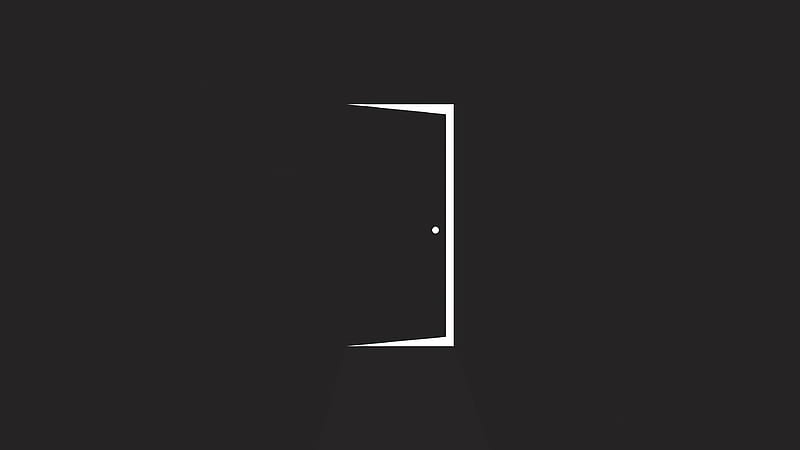 Door Minimal Dark , door, minimalism, minimalist, artist, artwork, digital-art, dark, black, HD wallpaper