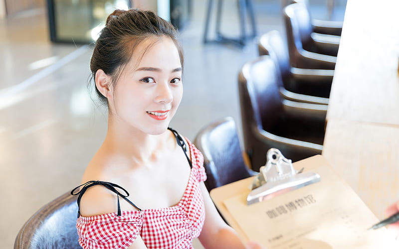China university charming smiling youth girl, HD wallpaper