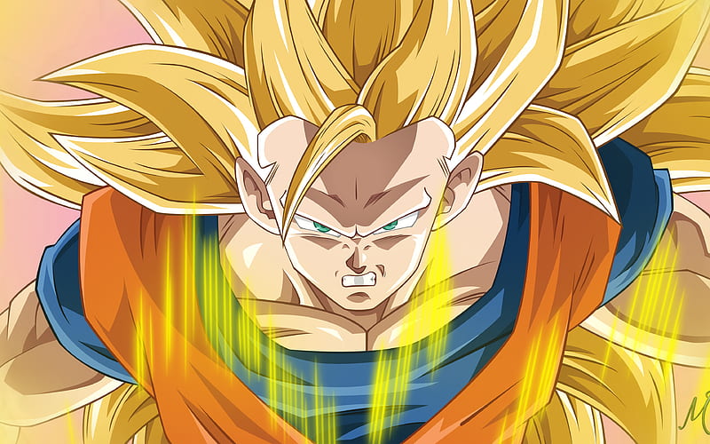 Golden Goku Goku SSJ3, artwork, Dragon Ball Super, manga, DBS, Son Goku, HD wallpaper