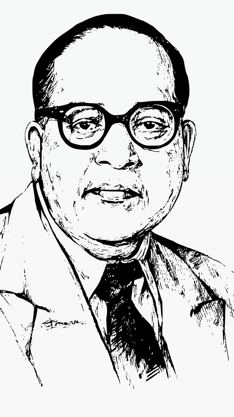 Dr Bhimrao Ambedkar, sketch, economist, HD phone wallpaper