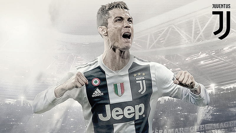 Ronaldo Is Shouting Wearing Black White Sports Dress Ronaldo, HD wallpaper
