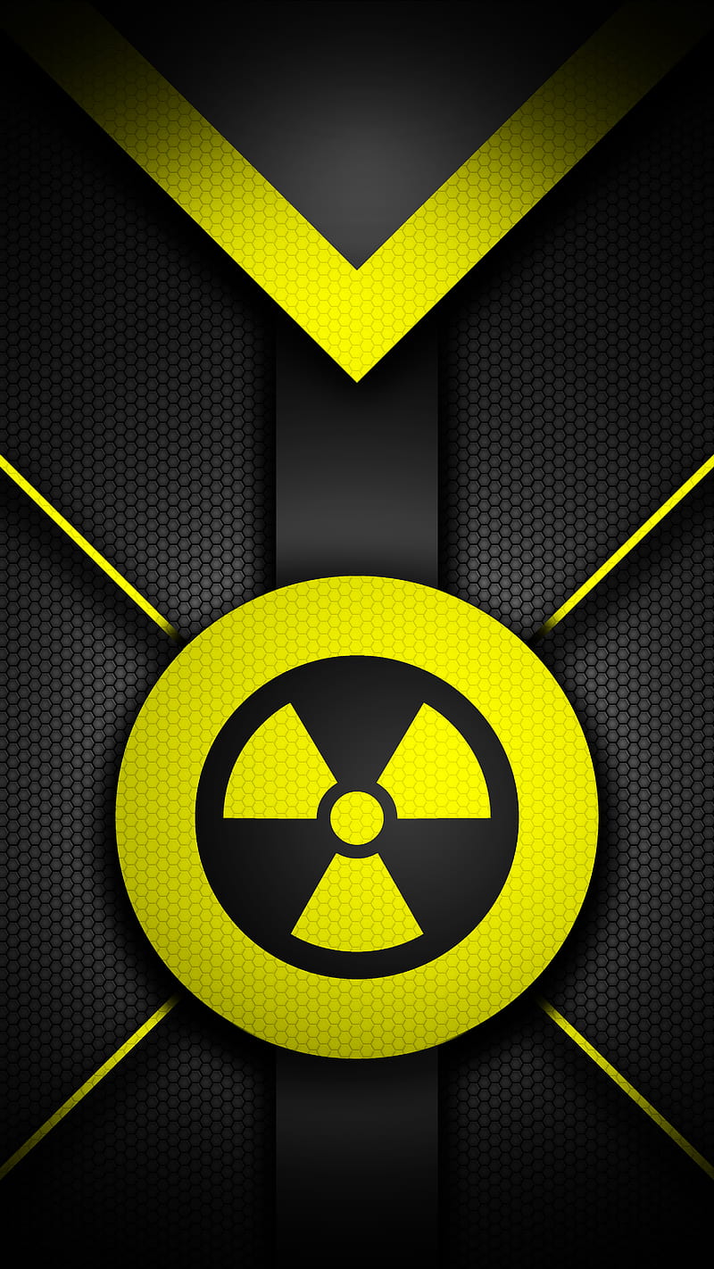Radiation logo, logo, radiation, yellow, HD phone wallpaper
