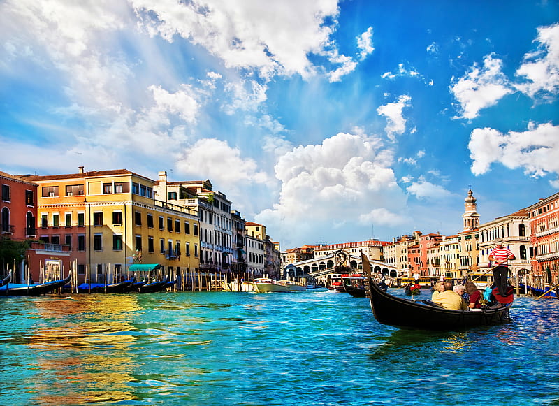 Cities, Venice, City, Gondola, HD wallpaper