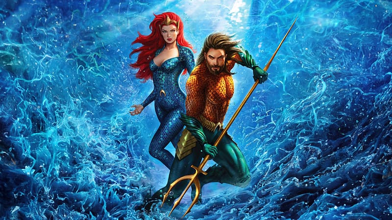 Aquaman And The Lost Kingdom , aquaman-and-the-lost-kingdom, aquaman, mera, 2023-movies, superheroes, artwork, digital-art, artist, HD wallpaper