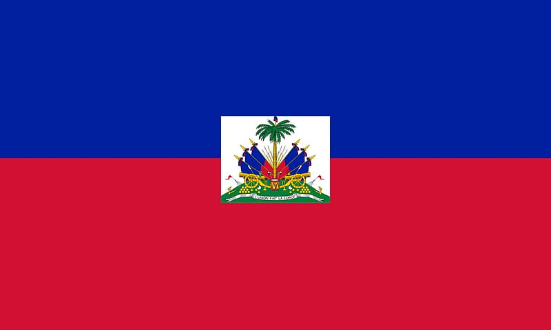 flag of hiati, red, crest, hiati, flag, blue, HD wallpaper