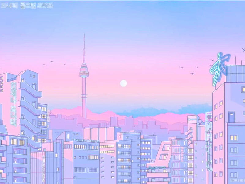 Anime Aesthetic PC, 90s anime aesthetic laptop HD wallpaper