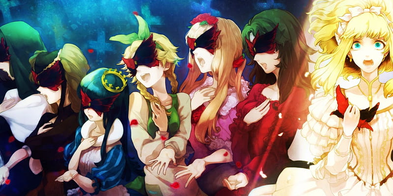 Anime girls blindfold 1080P, 2K, 4K, 5K HD wallpapers free download