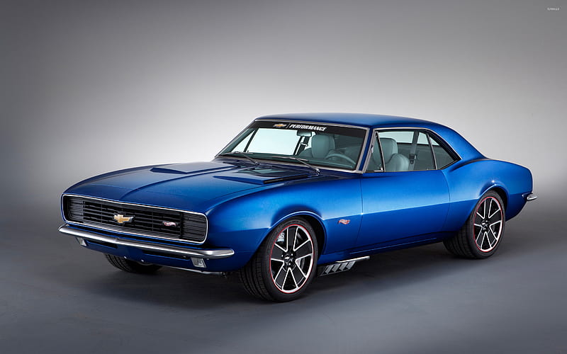 Blue 1967 Chevrolet Camaro front side view - Car, Blue Chevy, HD wallpaper