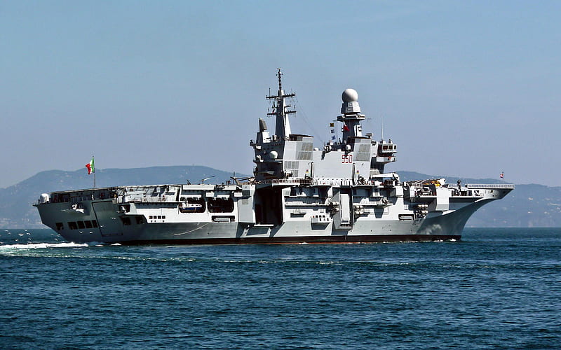 Cavour 550, Italian aircraft carrier Cavour, Italian Navy, Italy, italian aircraft carrier, italian warship, HD wallpaper