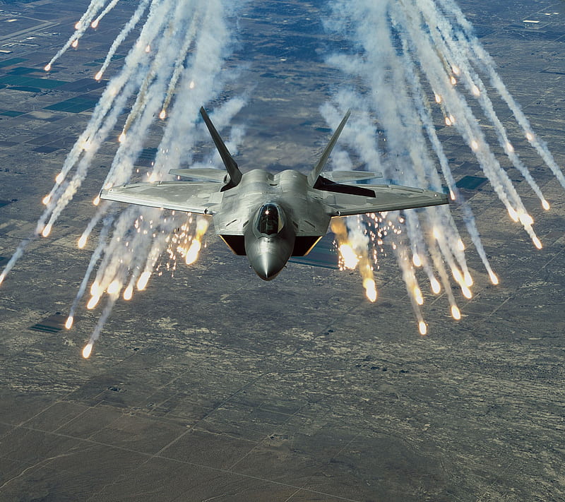 F35 flares, aircraft, army, military, us, HD wallpaper
